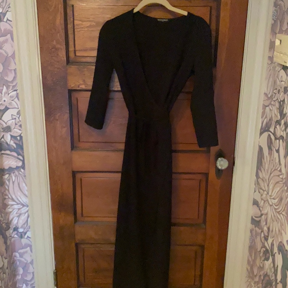 Black American Apparel wrap maxi dress